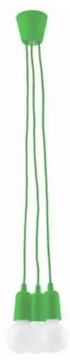Lampadario su filo DIEGO 3xE27/60W/230V verde
