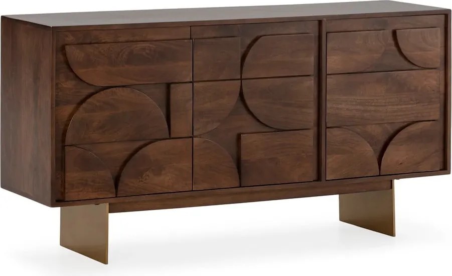 Cassettiera marrone in mango massiccio 145x76x40 cm Trisha – MOME