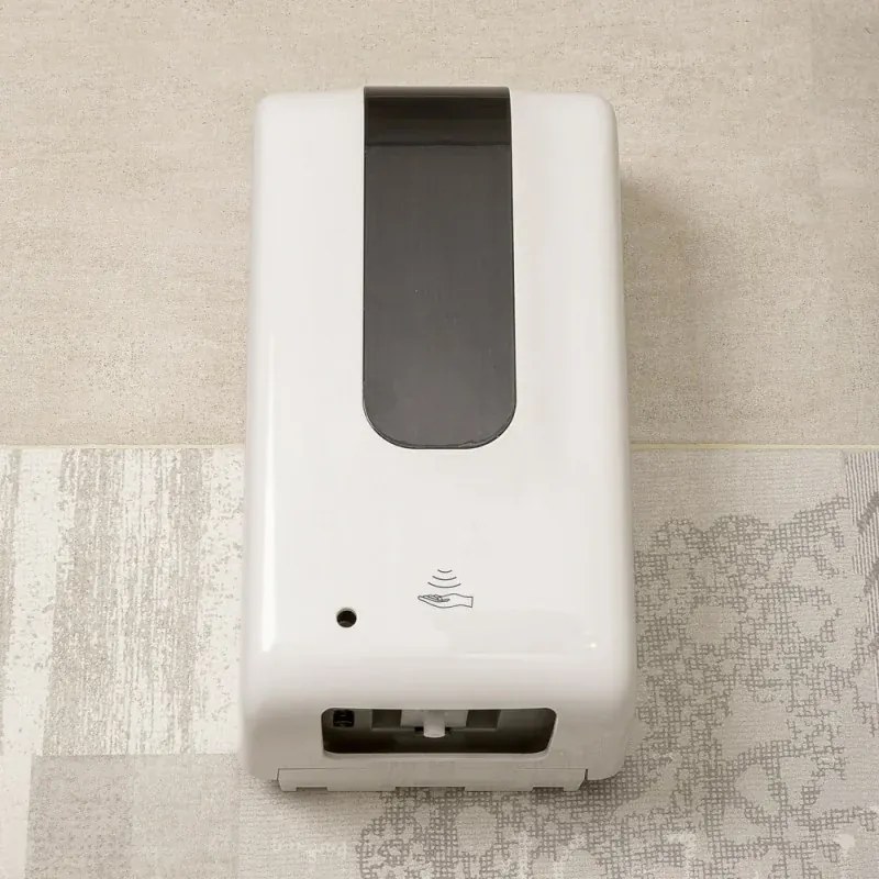Dispenser per sapone liquido automatico da 1,2 L bianco in plastica alimentato a batterie o con cavo