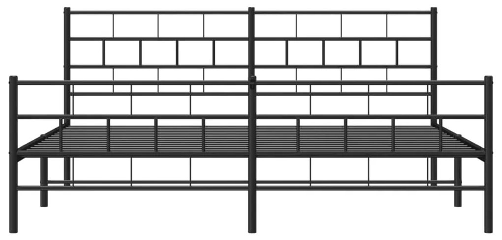 Giroletto con testiera e pediera metallo nero 183x213 cm