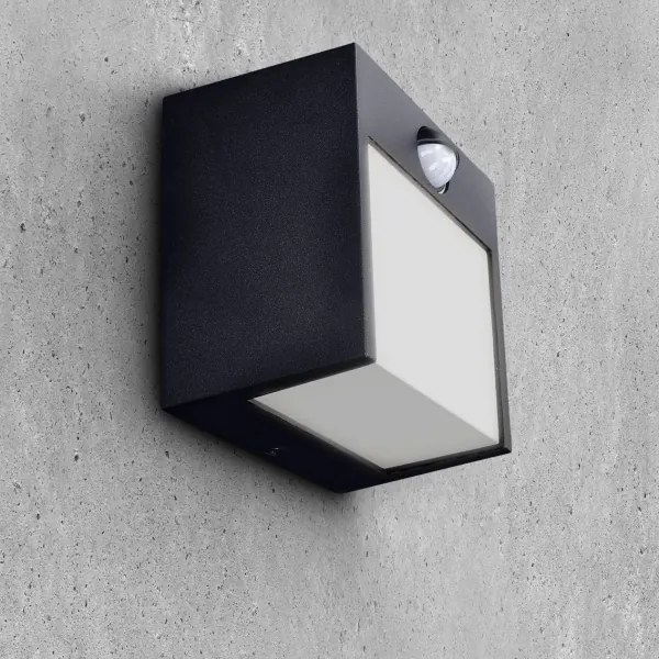 Brilagi-LED Lampada da parete esterna con sensore TERNI LED/12W/230V nera IP44