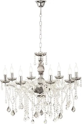 Lampadario a sospensione DAMASCO D82 cm con decorazioni in cristallo Fumč 8 Luci
