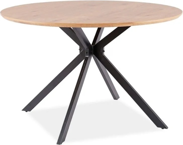 Tavolo rotondo Aster in rovere/nero - ø120/h76 cm