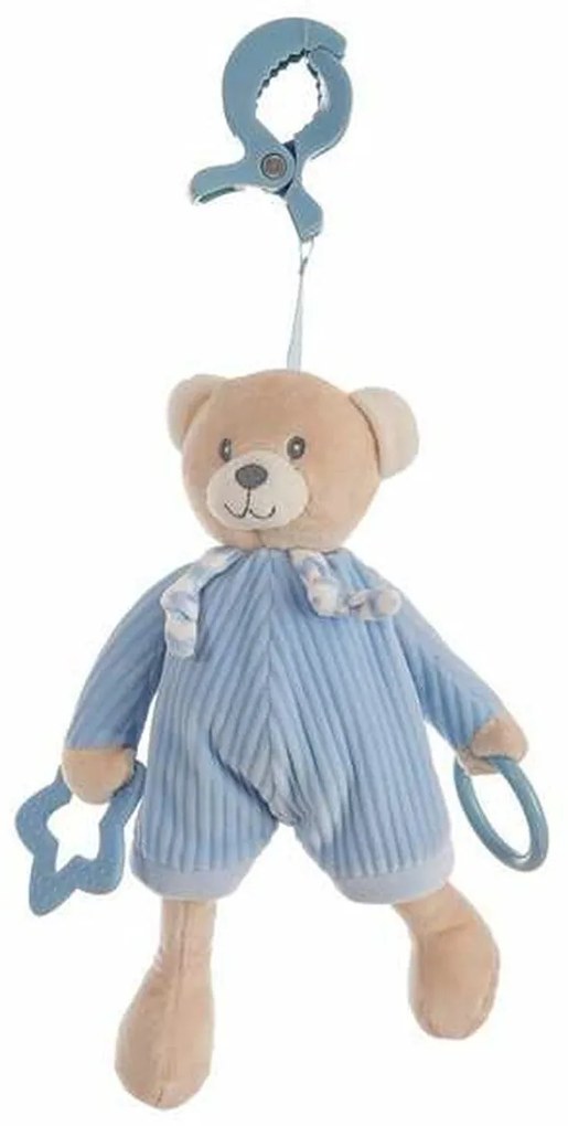 Peluche con Sonagli Activity Azzurro Orso Pinza Velluto 26 cm