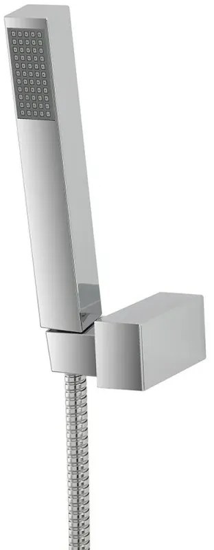Doccetta quadrata monogetto in ABS cromato