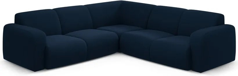 Divano angolare blu scuro in tessuto bouclé (angolo variabile / a L) Molino - Micadoni Home
