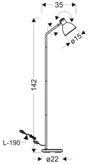 Lampada da terra ZUMBA 1xE27/40W/230V bianco/nero