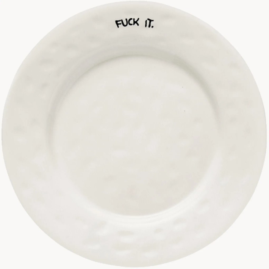 Piatto da colazione dipinto a mano Fuck It