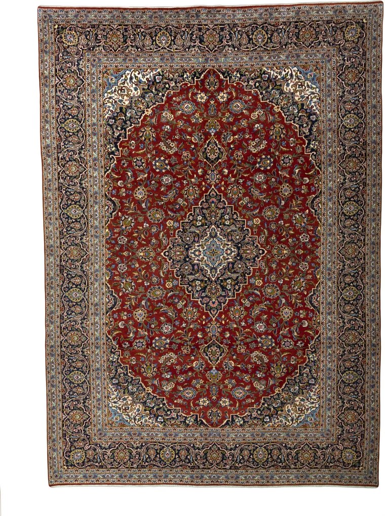 Kashan Tappeto persiano 420 x 300 Rosso (Iran) Annodato A Mano
