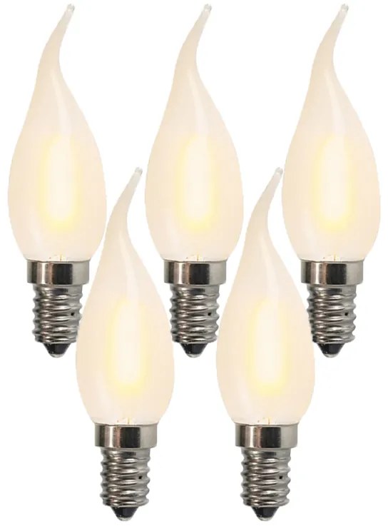 Set di 5 lampadine LED a candela opaca E14 BXS35 1W 100 lumen 2200K