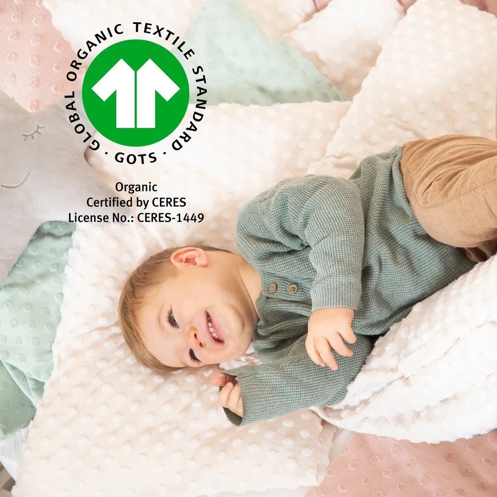 Coperta per bambini beige in cotone lavorata a maglia 80x80 cm Frosty Almond – Roba