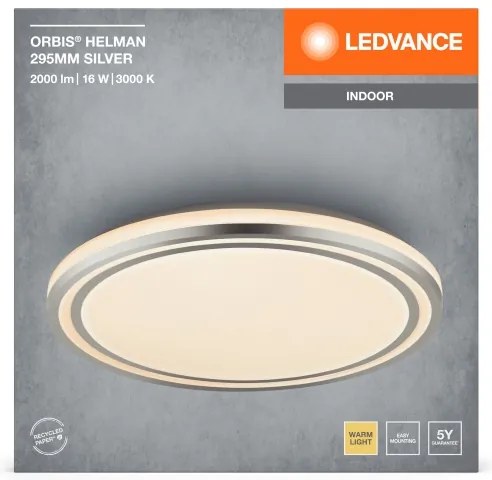 Ledvance - Plafoniera LED ORBIS HELMAN LED/16W/230V diametro 29,5 cm argento