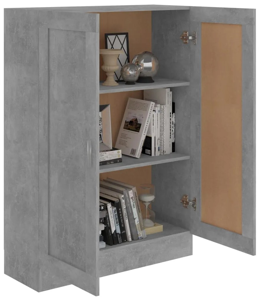 Libreria grigio cemento 82,5x30,5x115 cm in legno multistrato