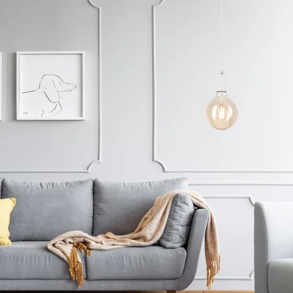 Lampadario a sospensione con filo ASTRID 1xE27/60W/230V bianco