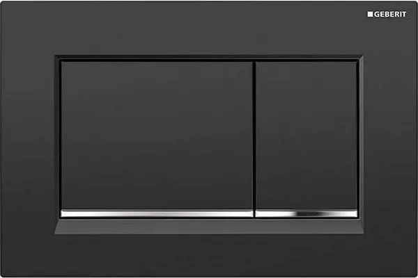 Geberit 115.883.KM.1 - Pulsante di scarico Sigma30 24,6 x 16,4 cm nero/cromo lucido