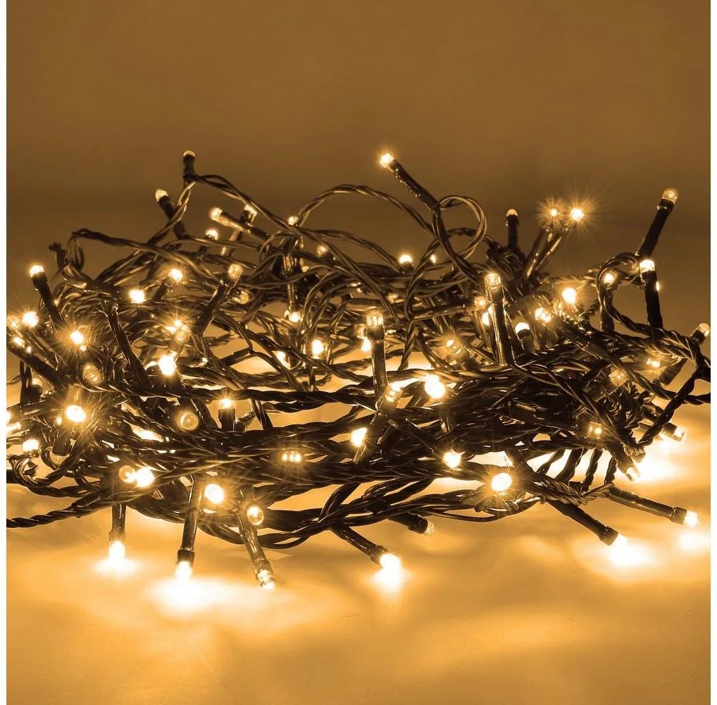 Brilagi - Catena luminosa LED per esterni 100 LED/8 funzioni 13 m IP44 bianco caldo