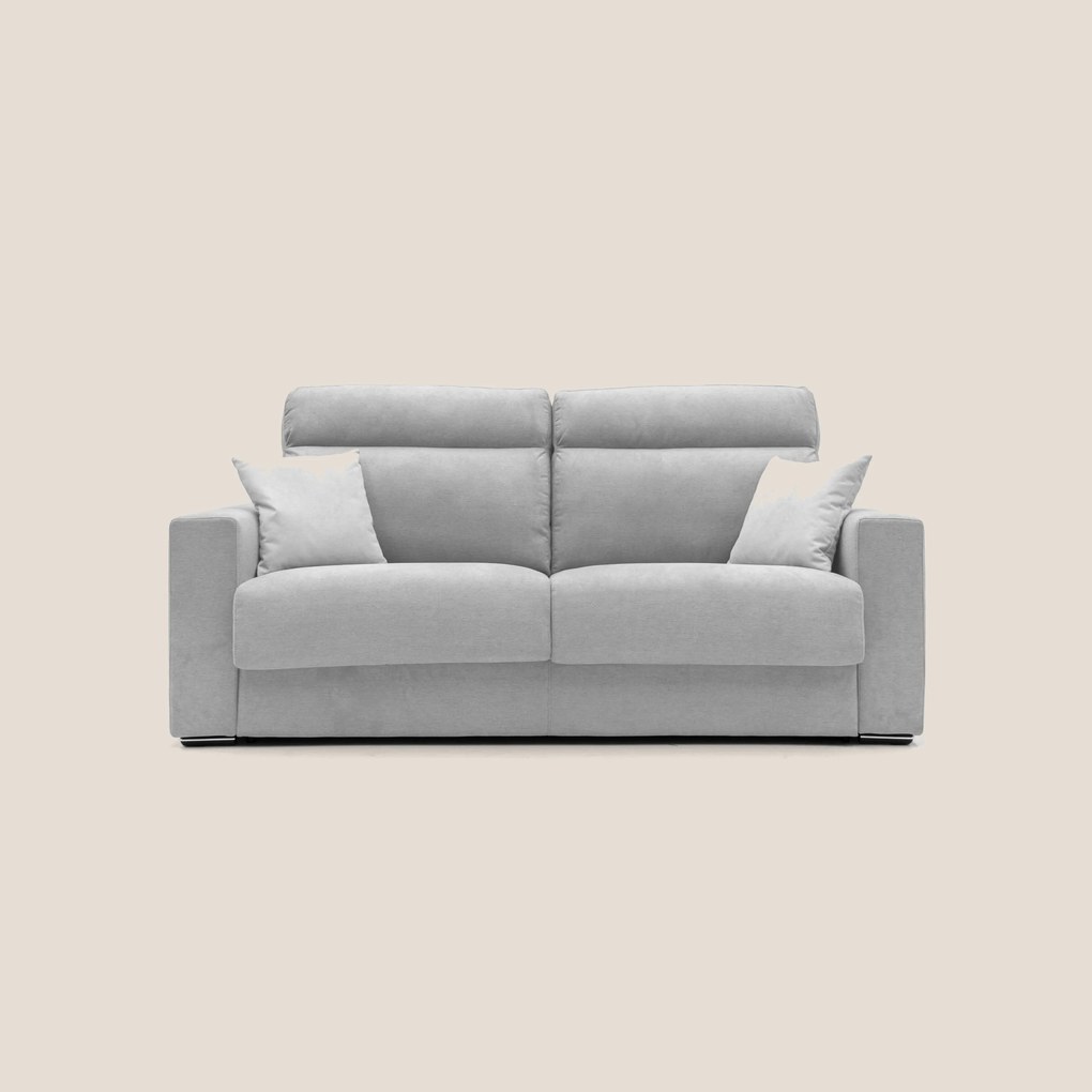 Nikita Divano letto matrimoniale con schienale morbido alto e rivestimento T02 grigio chiaro
