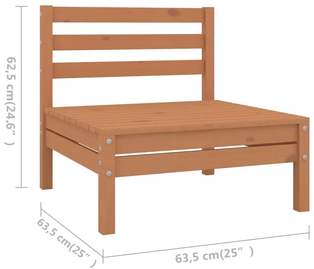 Set Salotto da Giardino 7 pz in Legno Massello di Pino Miele