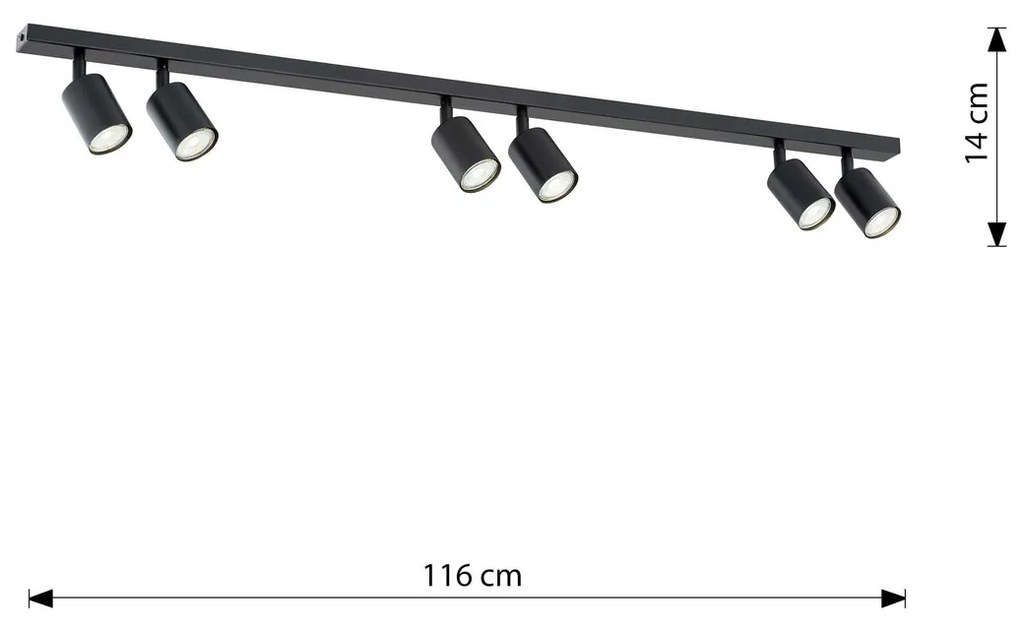 Lampadario da Soffitto FLASH 6 Black GU10