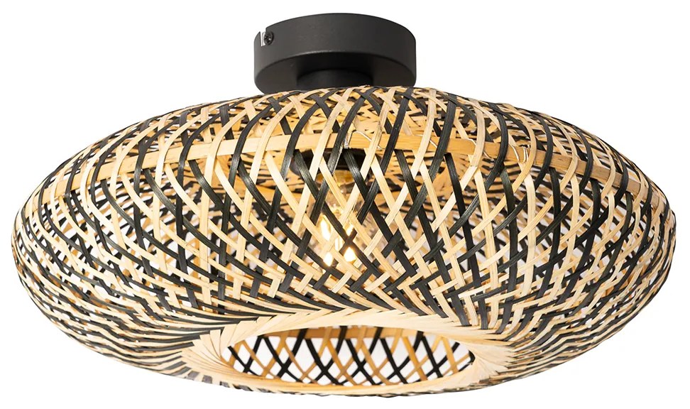 Lampada da soffitto orientale in bambù nero 40 cm - Ostrava