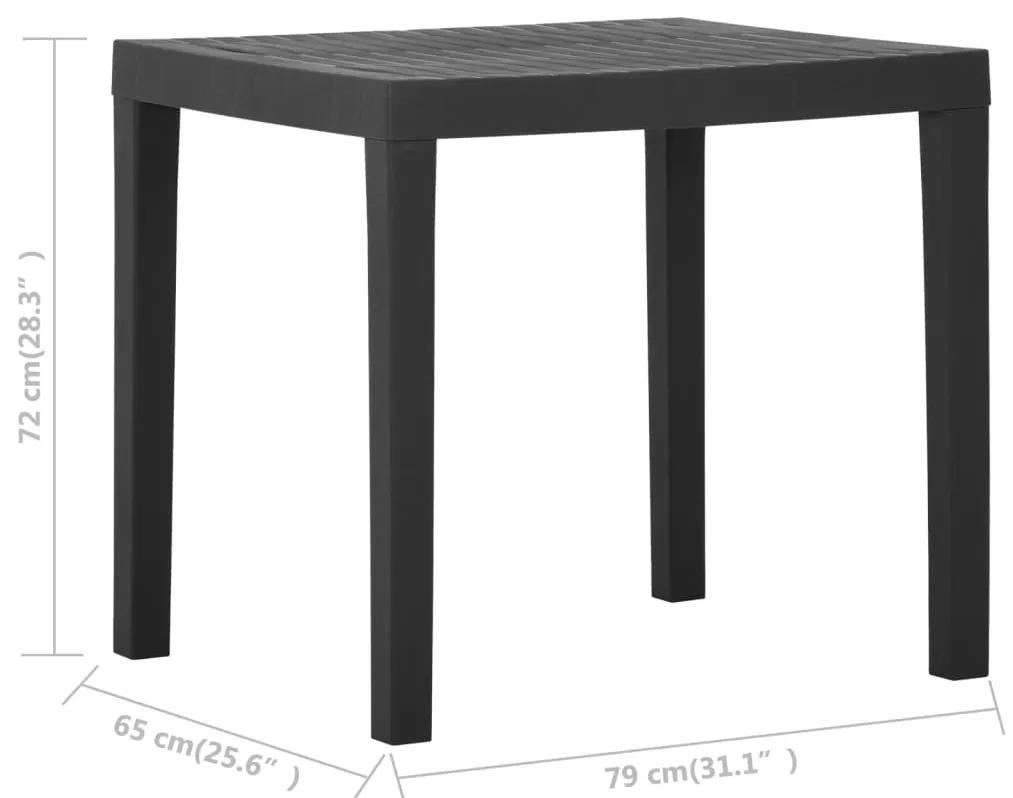 Tavolo da giardino grigio 79x65x72 cm in plastica