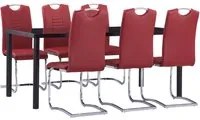 Set Sala da Pranzo 7 pz in Similpelle Rosso 3053121