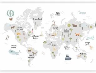 Carta da parati - Minimalist Map for Childrens Room Standard 400x280
