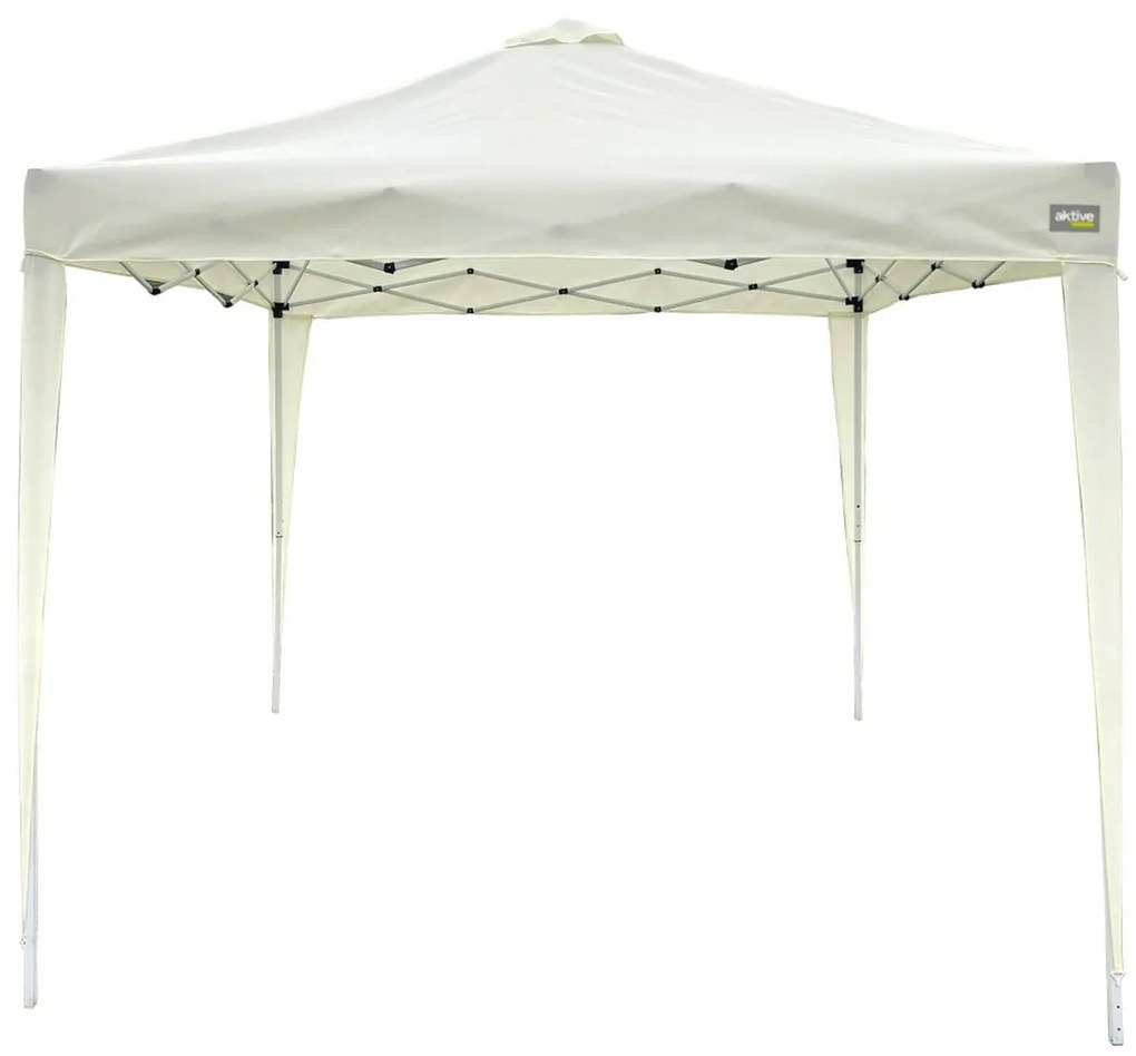 Gazebo Aktive 300 x 250 x 300 cm Stoffa Acciaio Bianco
