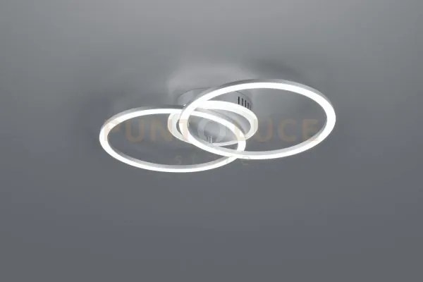 Plafoniera venida led  doppio cerchio aluminio con luce centrale re...