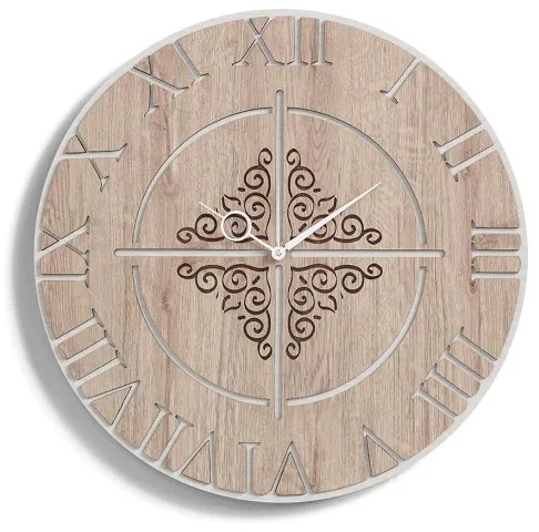 Orologio da parete tondo D50 ROMA moderno in legno laminato TTE