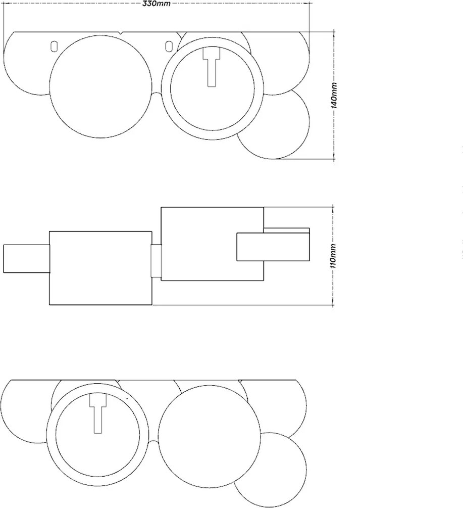 Applique da Parete 2xG9 in Gesso Pitturabile  - Serie VOLUMI