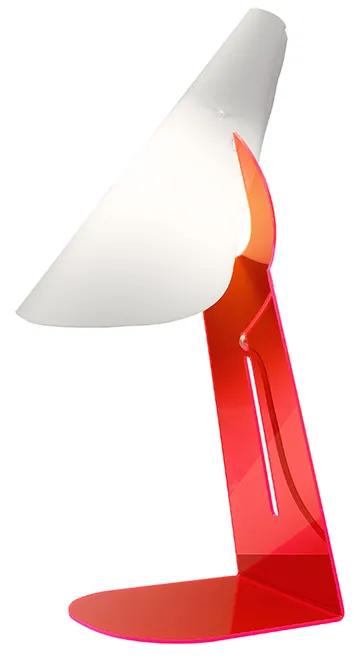 Applique Moderna A 1 Luce Calle In Polilux Rosso Fluorescente Made In Italy