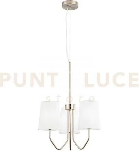 Lampadario a sospensione sally nickel 3 luci attacco e14 50x150cm i...