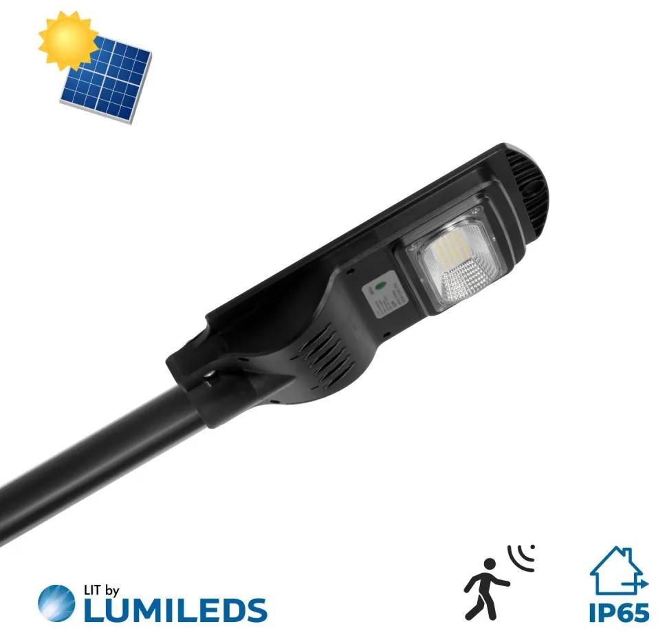 Armatura Stradale Solare 30W, 5.000k, Luce Minima + Sensore di Mov. Aut. 10h LED PHILIPS Lumileds Colore Bianco Freddo 5.000K