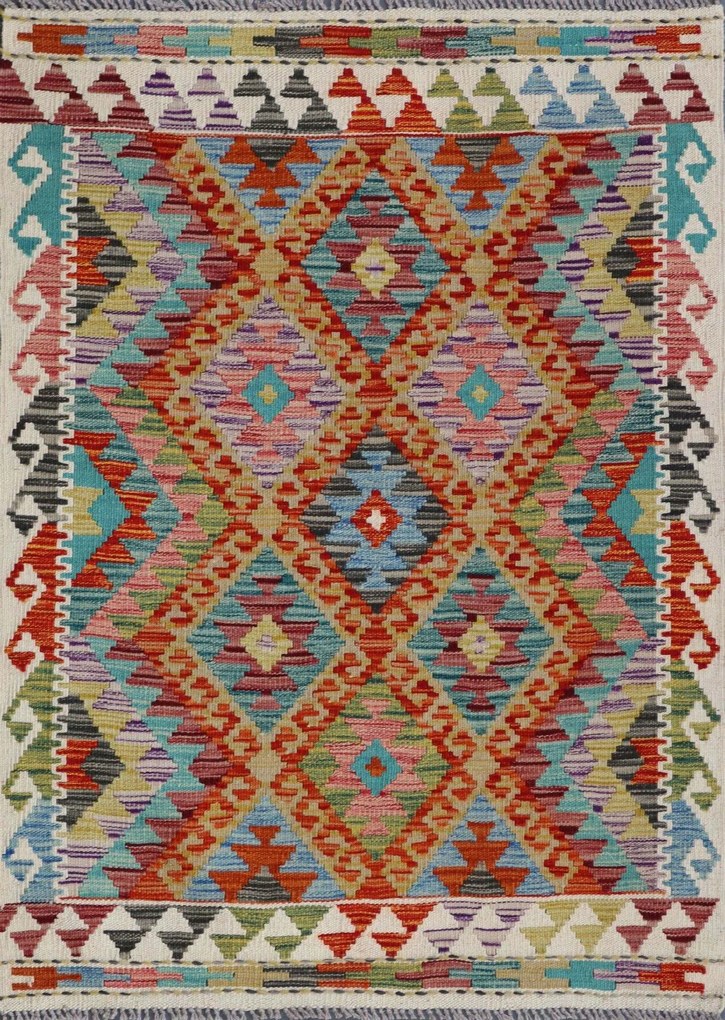 Kilim Tappeto 90 x 130 (Pakistan) Tessuto A Mano