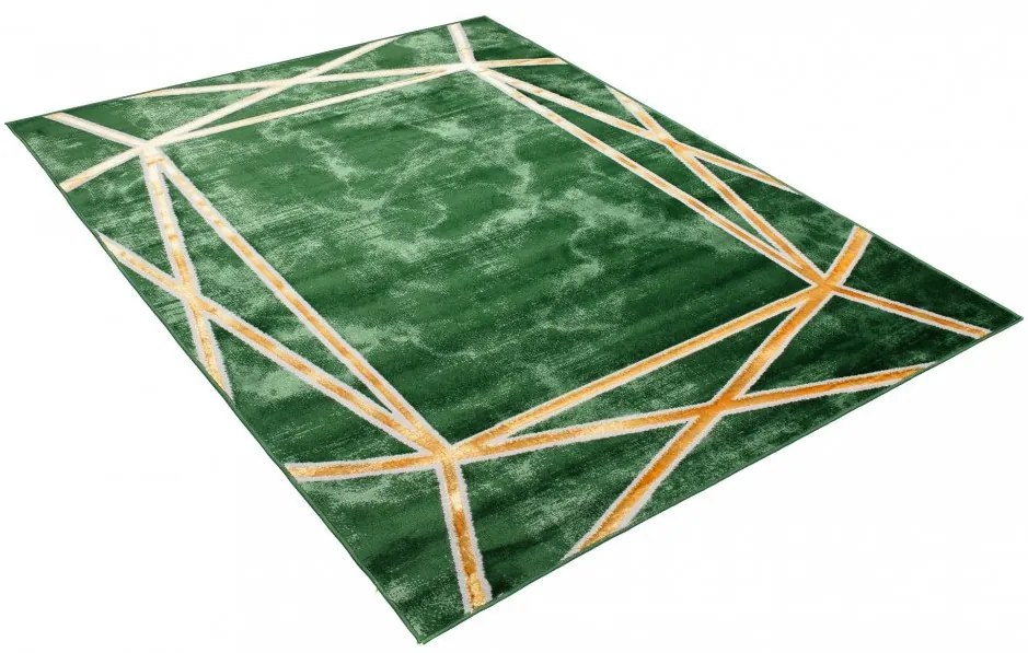 Tappeto moderno verde con motivo oro  Larghezza: 120 cm | Lunghezza: 170 cm