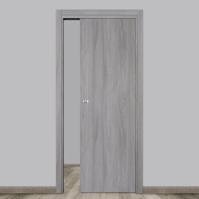 Porta scorrevole Gray Elm grigio L 60 x H 210 cm reversibile