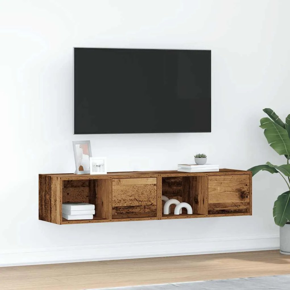 Mobili Porta Tv 2 Pz Legno Antico 60x31x25,5 Cm İn Truciolato /