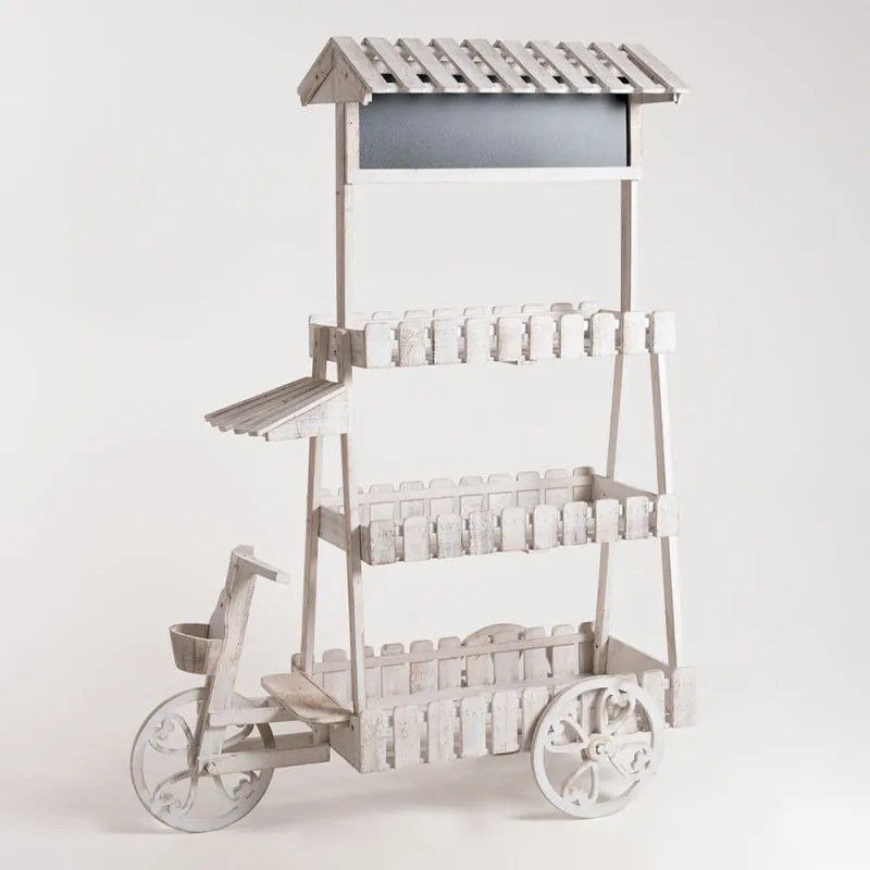 Carrello Candy Bar Cream Bianco Invecchiato