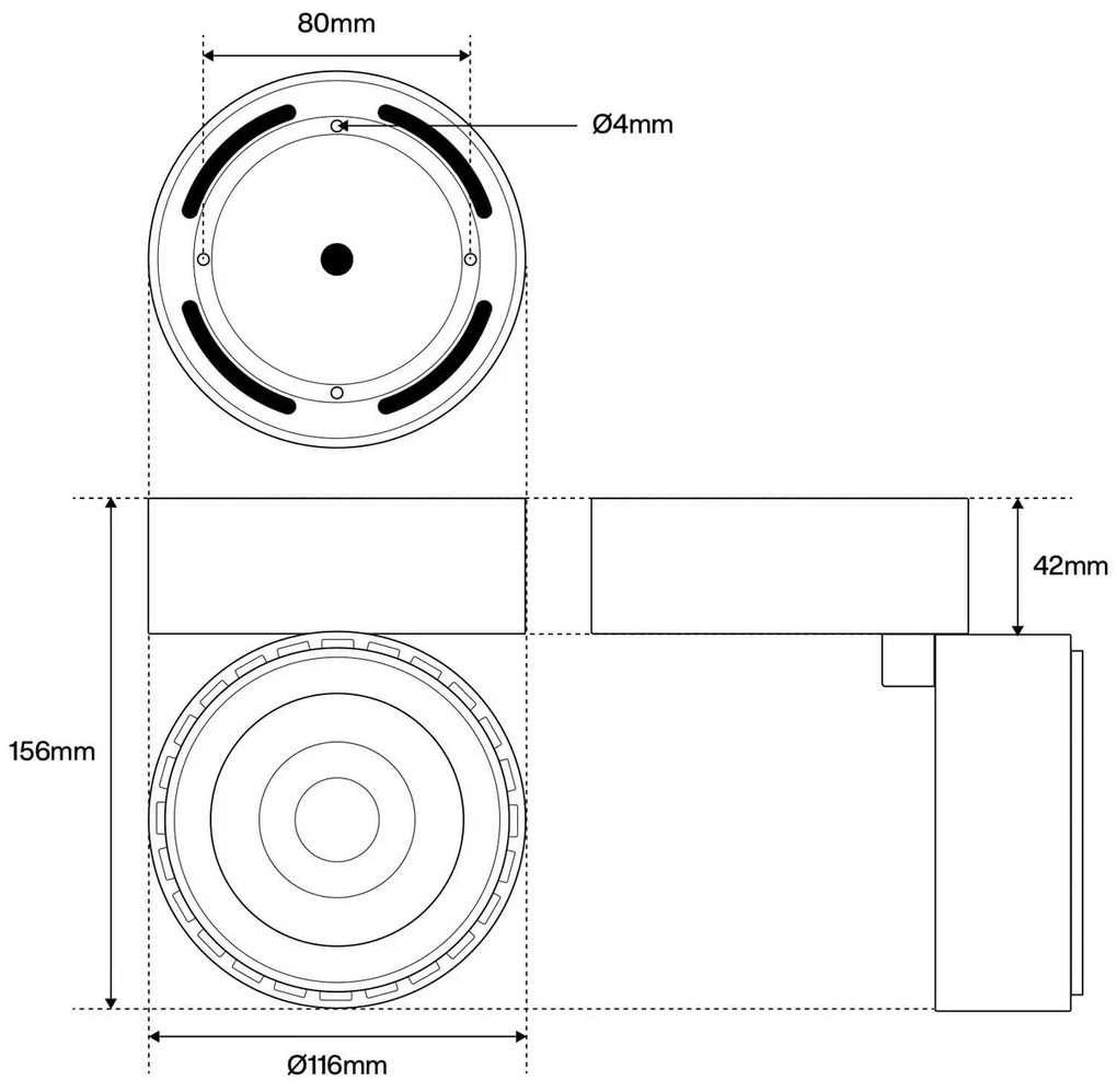 Applique LED 36W da Parete e Soffitto Orientabile Nero 60° CCT 135lm/W