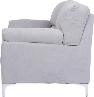 Divano in tessuto a 2 posti 146 cm braccioli imbottito GIADA Grigio Chiaro