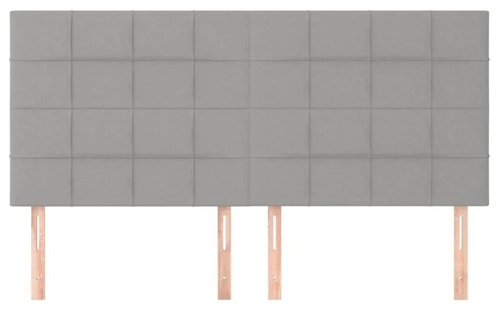 Testiera 4 pz grigio chiaro 80x5x78/88 cm in tessuto
