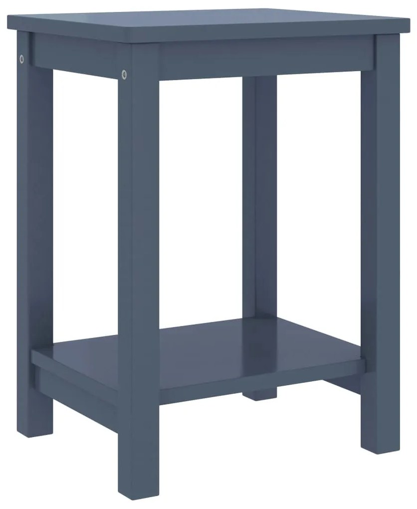 Comodino Grigio Chiaro 35x30x47 Cm İn Legno Massello Di Pino /