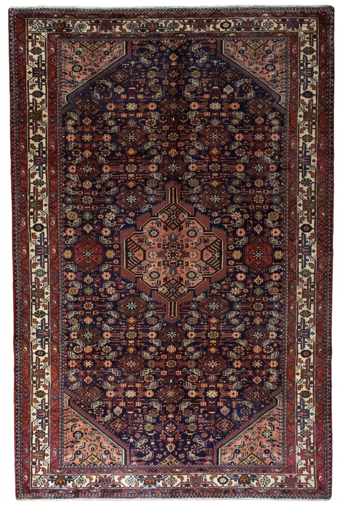 Hamedan Tappeto persiano 350 x 230 Blu (Iran) Annodato A Mano