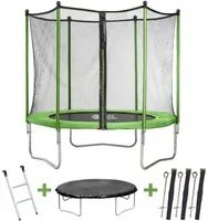 Trampolino tappeto elastico YOOPI diametro 1.8 m con rete, scala, telone e kit d'ancoraggio