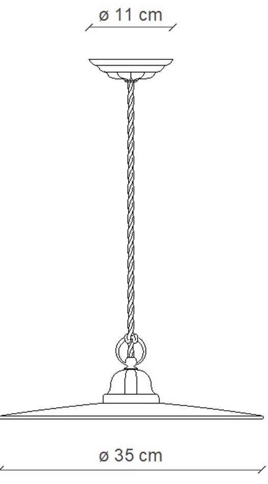 Lampadario Industrial Potenza Ferro E Ceramica Nero Diam. 35Cm 1 Luce E27