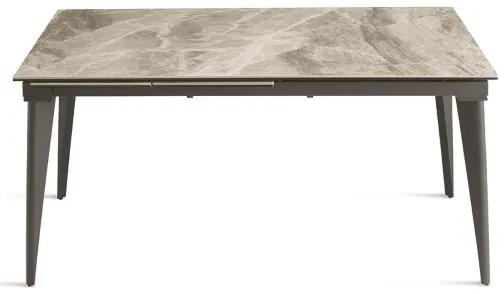Tavolo allungabile 240 cm ULISSE con top grčs porcellanato effetto Marmo Grigio