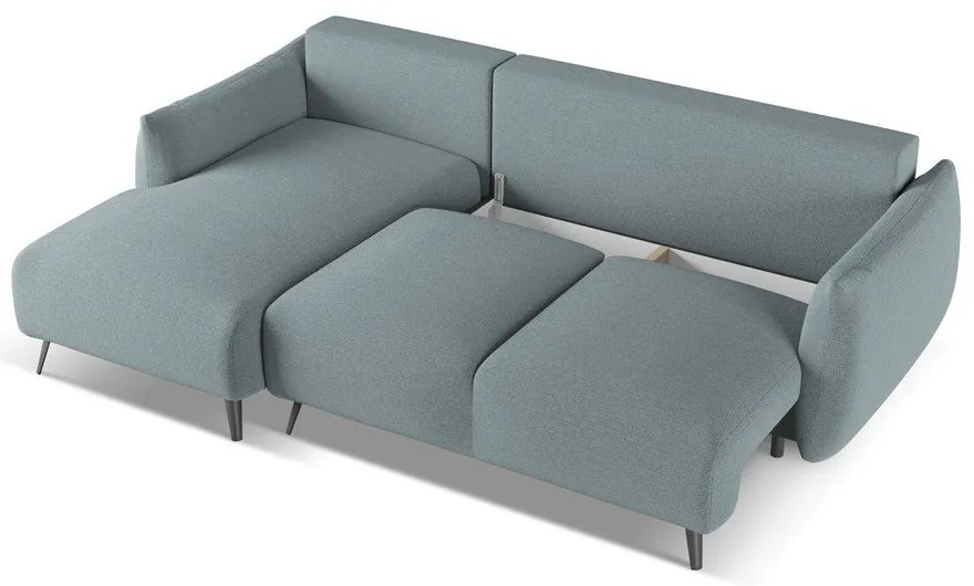 Divano angolare azzurro (con penisola a sinistra) Malie – Makamii