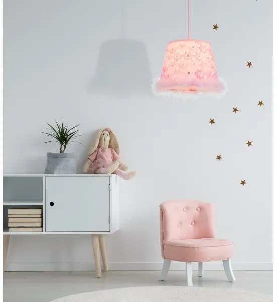 Globo 15720 - Lampadario a sospensione per bambini TARSO 1xE27/60W/230V rosa
