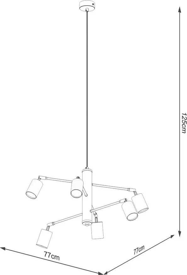 Lampadario nero in metallo Virta – Sollux